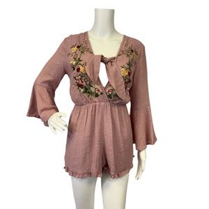 Altard State Romper flared sleeves Pink Medium
